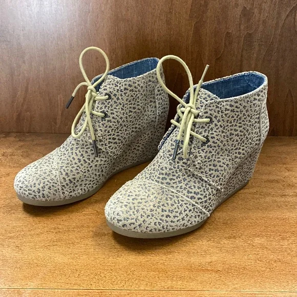 Toms Shoes Toms Cheetah Wedge Booties Poshmark